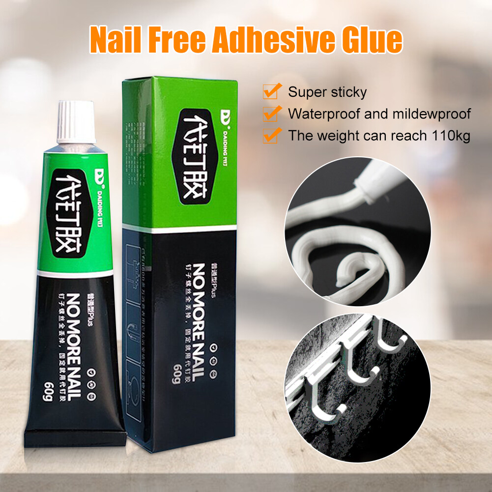 60g All-purpose White Glue Quick Drying Glue Strong Adhesive Sealant Fix Glue Nail Free Adhesive for Plastic Glass Metal Ceramic